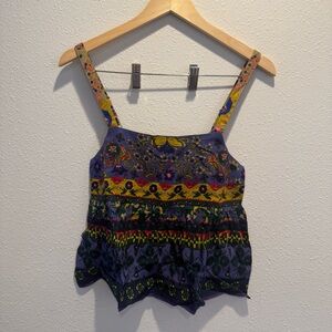 NATURAL LIFE Patricia NWT Boho Patchwork Flowy Tank | Hippie Festival Beach Top